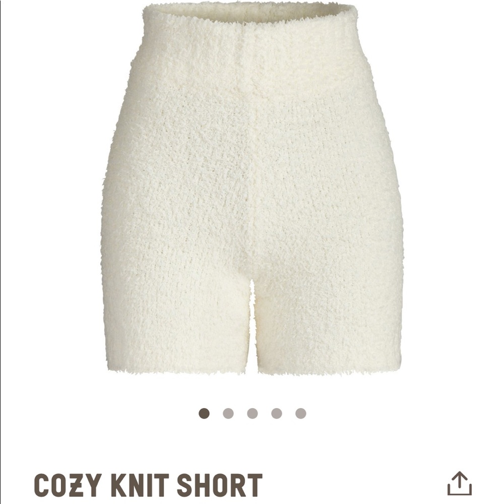 SKIMS BONE COZY KNIT SHORTS